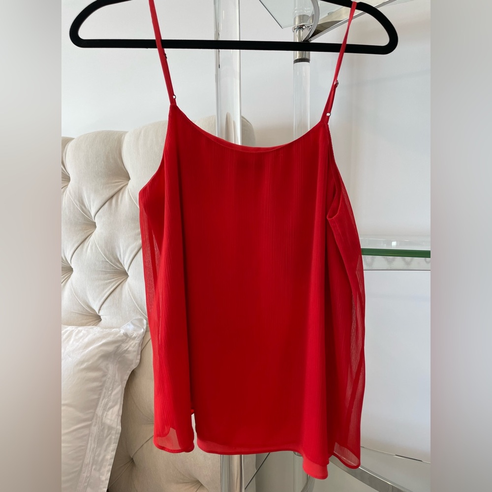 Alice & Olivia Red Chiffon Cami